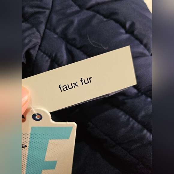 OLD NAVY Puffer Women's Jacket FAUX FUR TRIM JacketSZ XL navy blue color - Picture 9 of 12